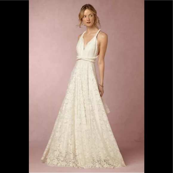 Anthropologie BHLDN Twobirds Noelle Lace Gown
